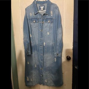 Long Denim Jacket 1x NWT TTS